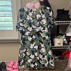 Show Me Your MuMu Floral Mini Dress - Black and Green medium